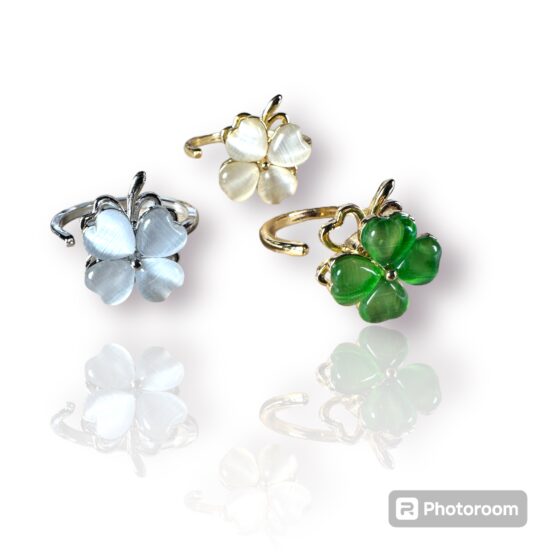 Gem Clover Fidget Ring